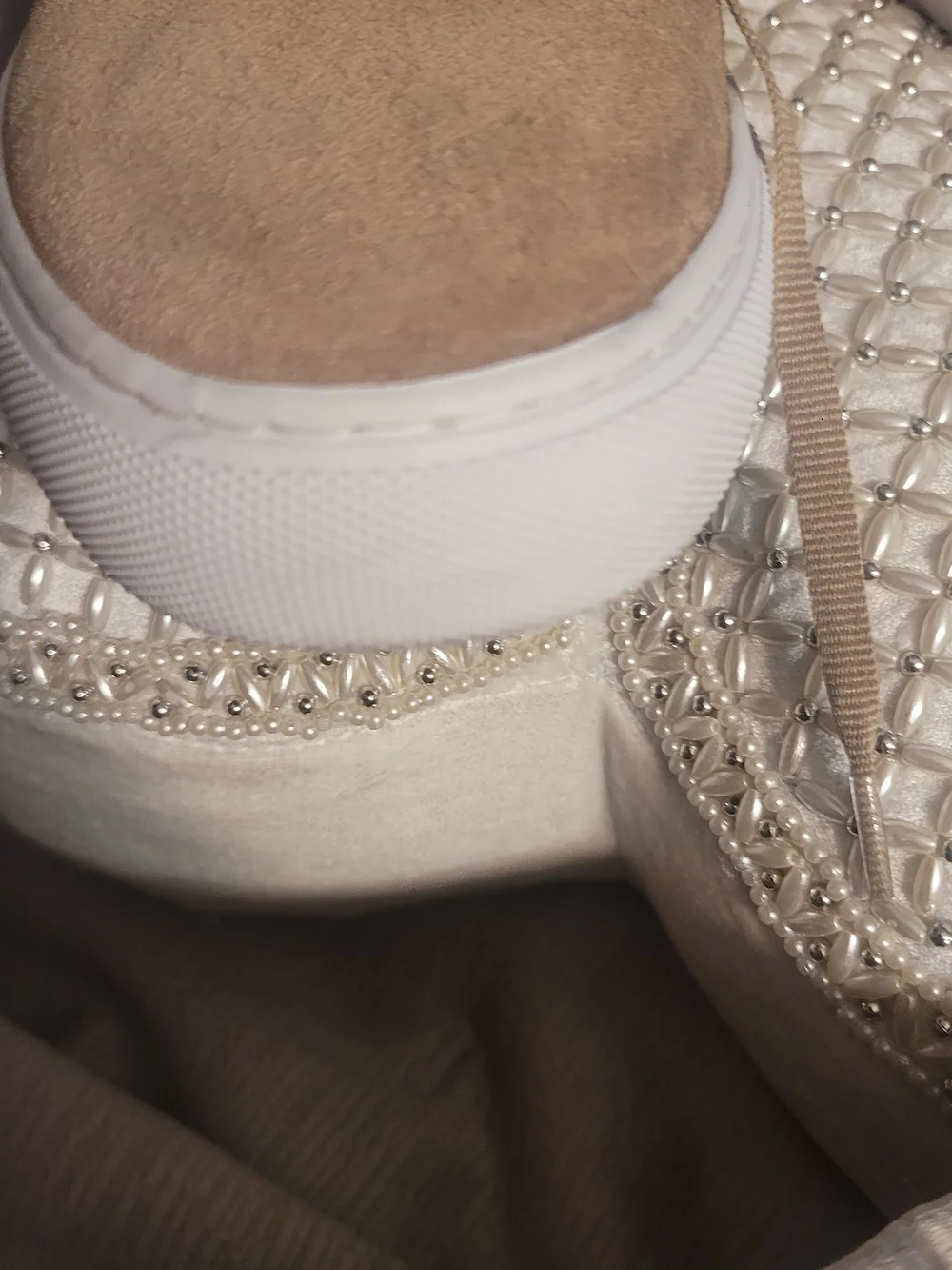 Tory Burch Beige Suede Lace-Up Sneakers with White Sole